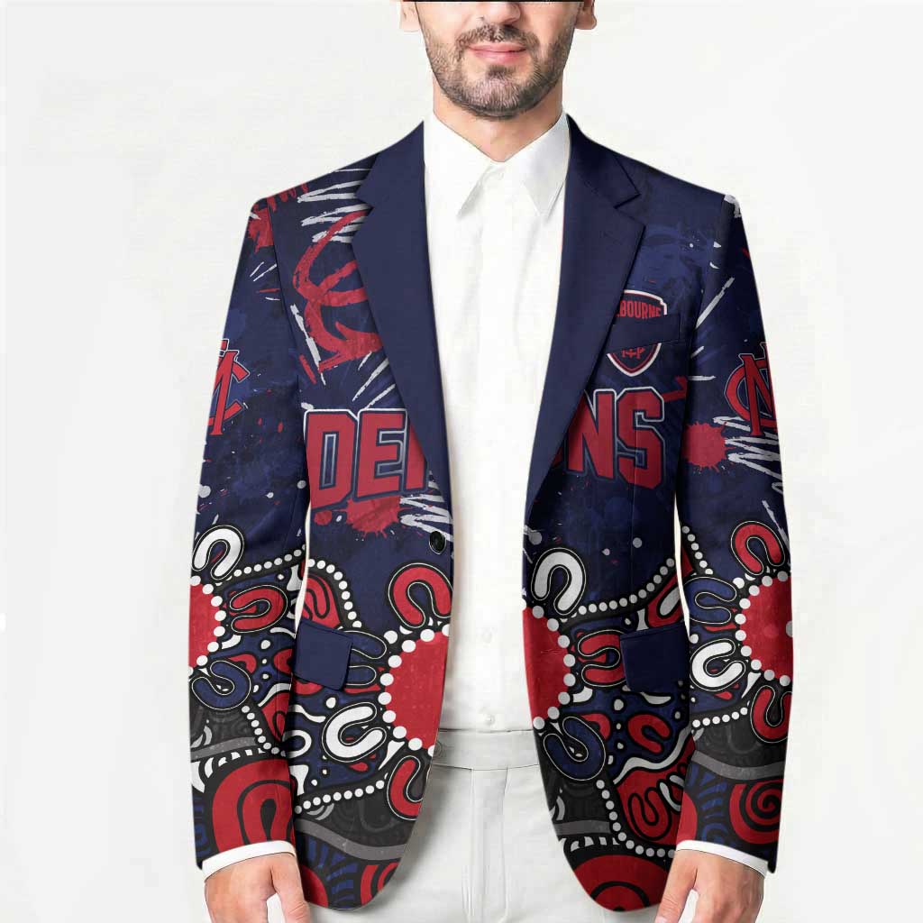 Personalized Melbourne Demons Blazer Aboriginal Dot Painting Graffiti Style