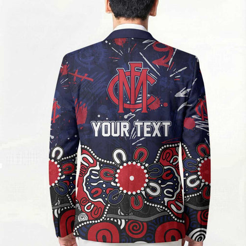 Personalized Melbourne Demons Blazer Aboriginal Dot Painting Graffiti Style