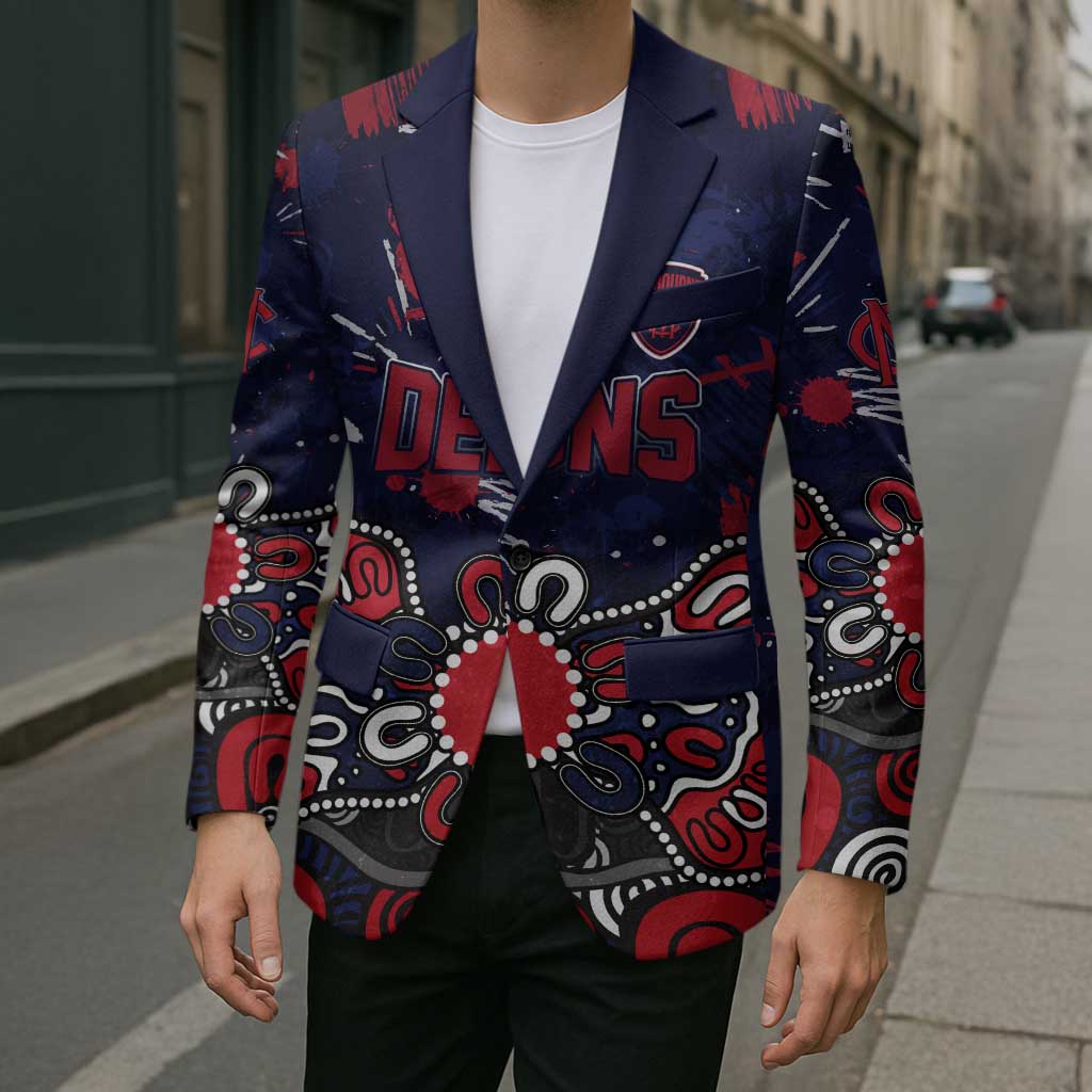 Personalized Melbourne Demons Blazer Aboriginal Dot Painting Graffiti Style