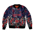 Personalized Melbourne Demons Bomber Jacket Aboriginal Dot Painting Graffiti Style