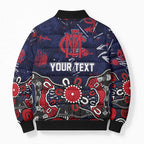 Personalized Melbourne Demons Bomber Puffer Jacket Aboriginal Dot Painting Graffiti Style
