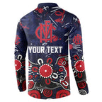 Personalized Melbourne Demons Button Sweatshirt Aboriginal Dot Painting Graffiti Style