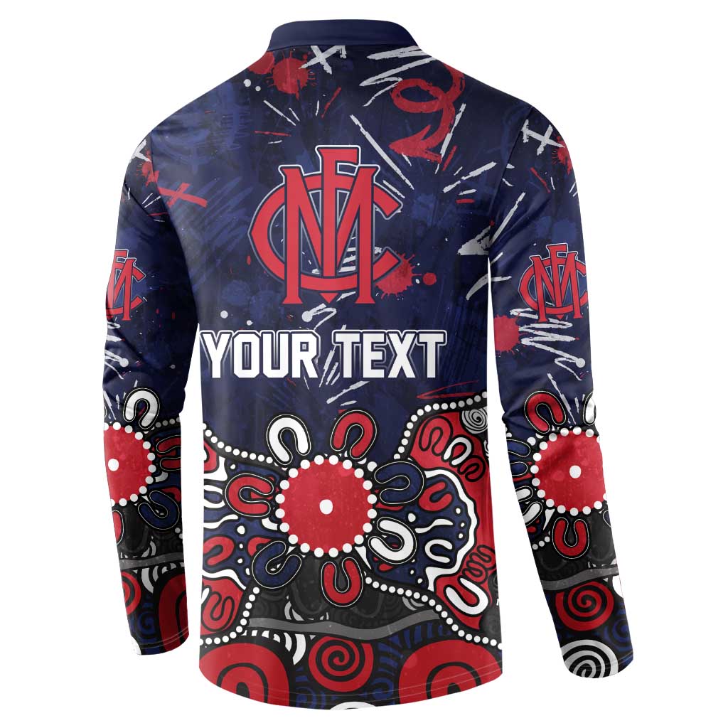 Personalized Melbourne Demons Button Sweatshirt Aboriginal Dot Painting Graffiti Style