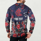 Personalized Melbourne Demons Button Sweatshirt Aboriginal Dot Painting Graffiti Style