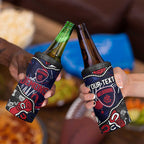 Personalized Melbourne Demons 4 in 1 Can Cooler Tumbler Aboriginal Dot Painting Graffiti Style
