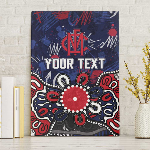Personalized Melbourne Demons Canvas Wall Art Aboriginal Dot Painting Graffiti Style