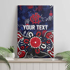 Personalized Melbourne Demons Canvas Wall Art Aboriginal Dot Painting Graffiti Style