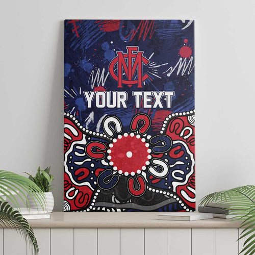Personalized Melbourne Demons Canvas Wall Art Aboriginal Dot Painting Graffiti Style
