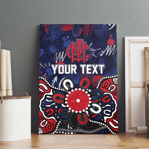 Personalized Melbourne Demons Canvas Wall Art Aboriginal Dot Painting Graffiti Style