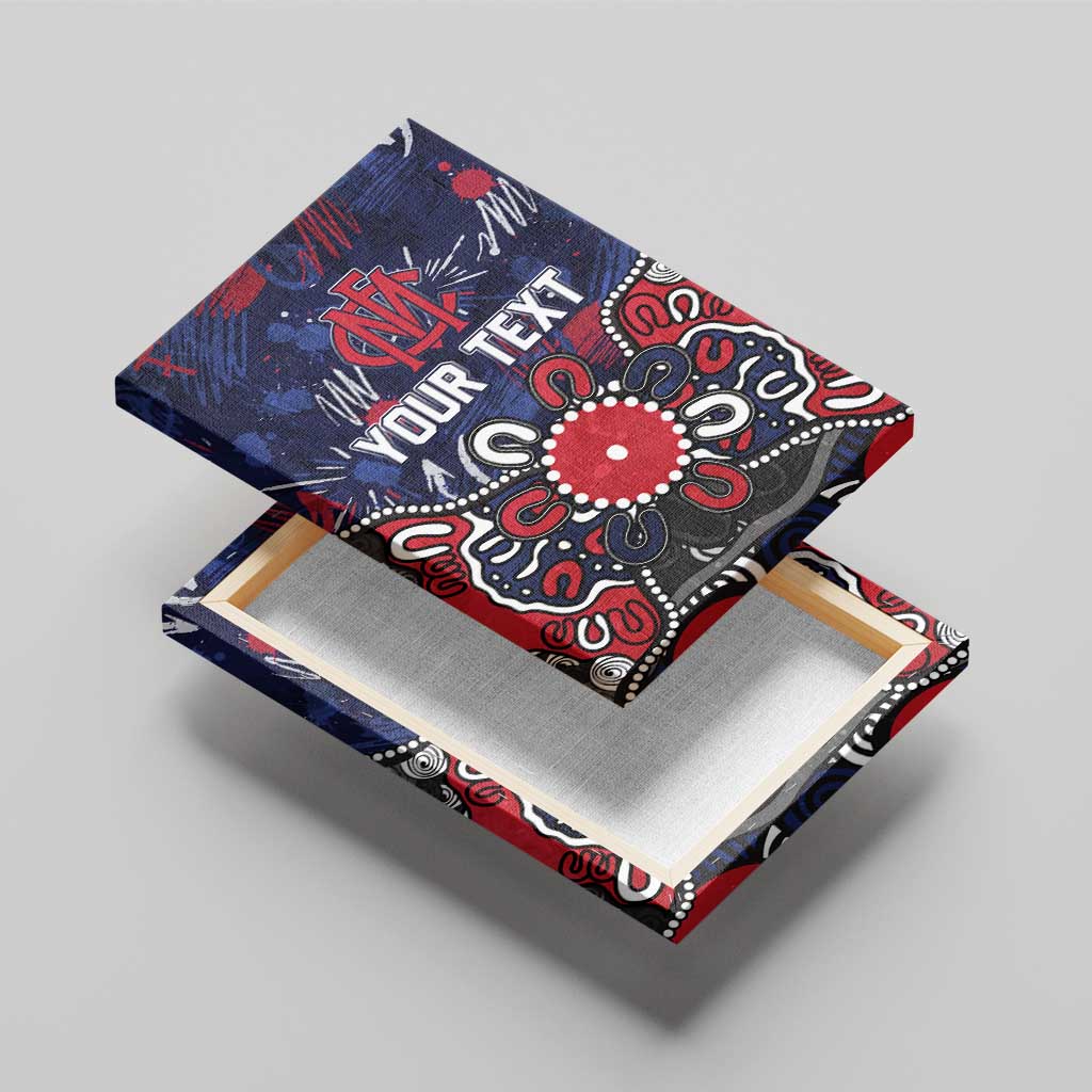 Personalized Melbourne Demons Canvas Wall Art Aboriginal Dot Painting Graffiti Style