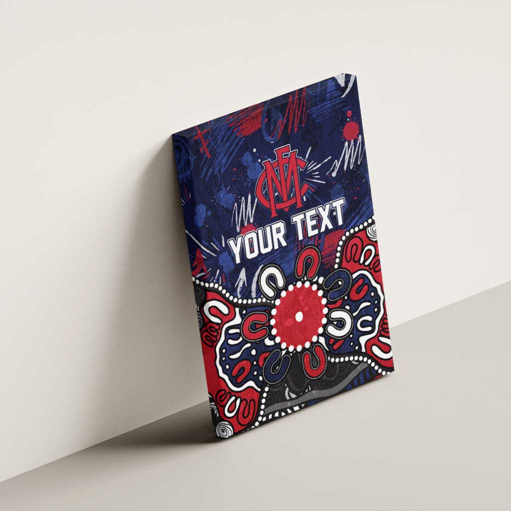 Personalized Melbourne Demons Canvas Wall Art Aboriginal Dot Painting Graffiti Style