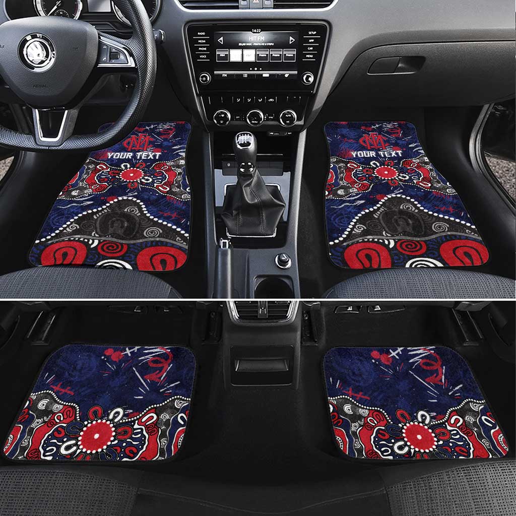 Personalized Melbourne Demons Car Mats Aboriginal Dot Painting Graffiti Style