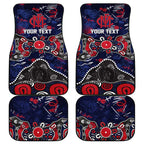 Personalized Melbourne Demons Car Mats Aboriginal Dot Painting Graffiti Style