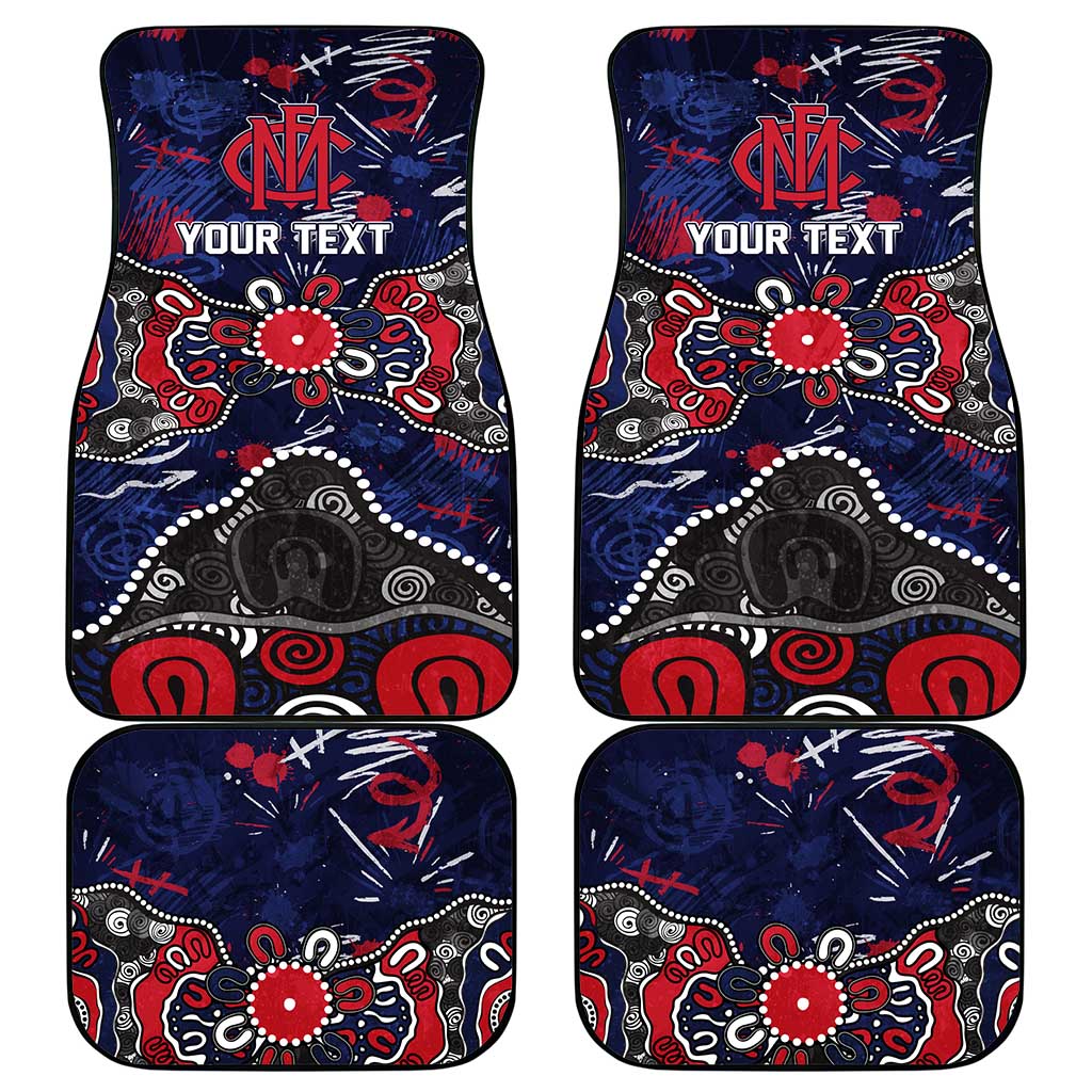 Personalized Melbourne Demons Car Mats Aboriginal Dot Painting Graffiti Style