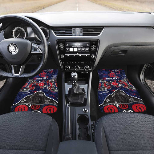 Personalized Melbourne Demons Car Mats Aboriginal Dot Painting Graffiti Style