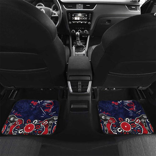 Personalized Melbourne Demons Car Mats Aboriginal Dot Painting Graffiti Style