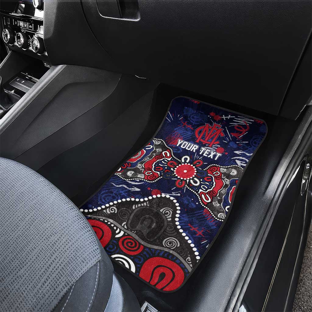 Personalized Melbourne Demons Car Mats Aboriginal Dot Painting Graffiti Style