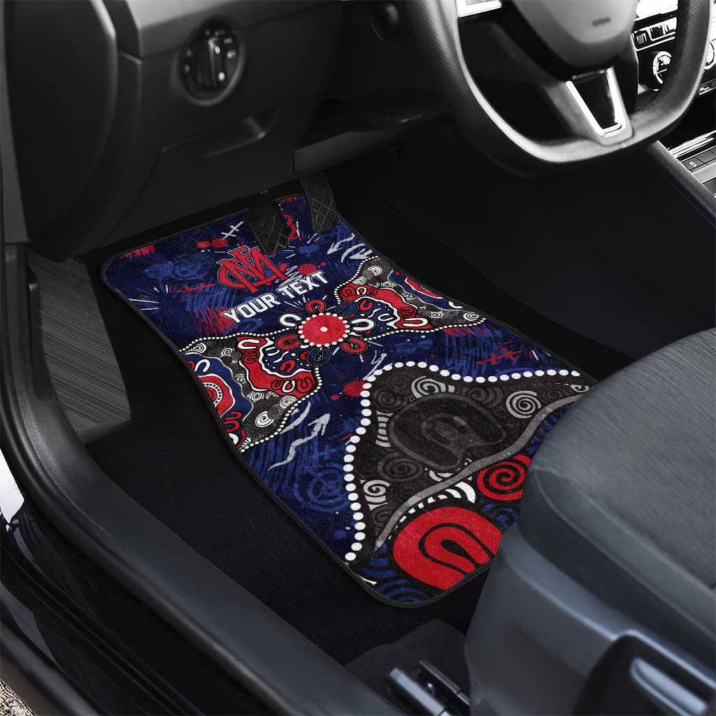 Personalized Melbourne Demons Car Mats Aboriginal Dot Painting Graffiti Style