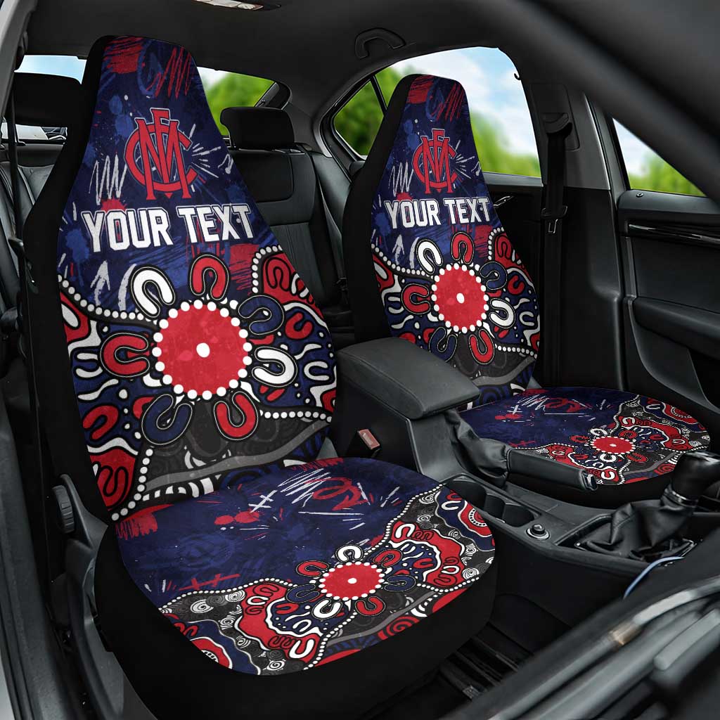 Personalized Melbourne Demons Car Seat Cover Aboriginal Dot Painting Graffiti Style