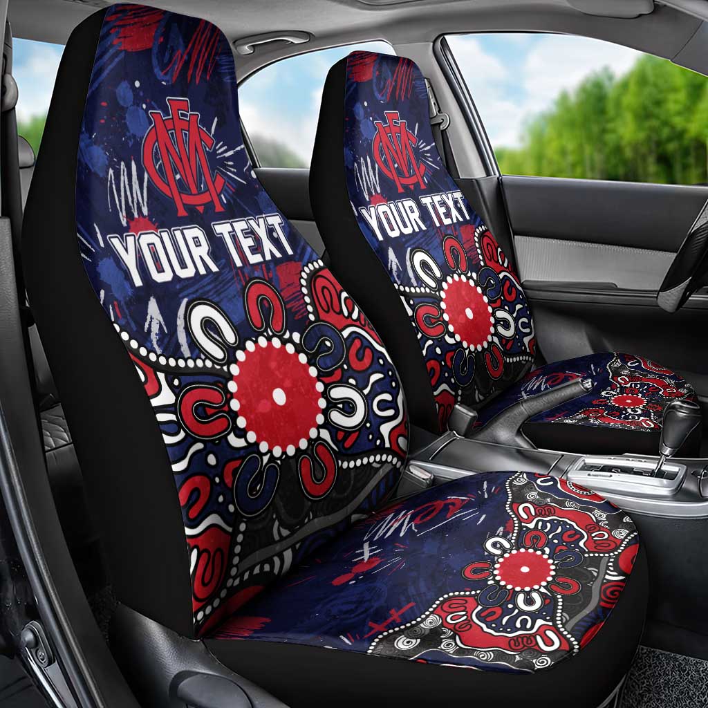 Personalized Melbourne Demons Car Seat Cover Aboriginal Dot Painting Graffiti Style