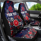 Personalized Melbourne Demons Car Seat Cover Aboriginal Dot Painting Graffiti Style