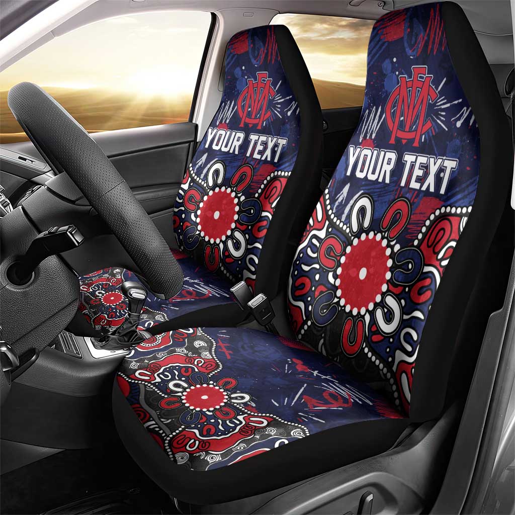 Personalized Melbourne Demons Car Seat Cover Aboriginal Dot Painting Graffiti Style