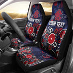 Personalized Melbourne Demons Car Seat Cover Aboriginal Dot Painting Graffiti Style