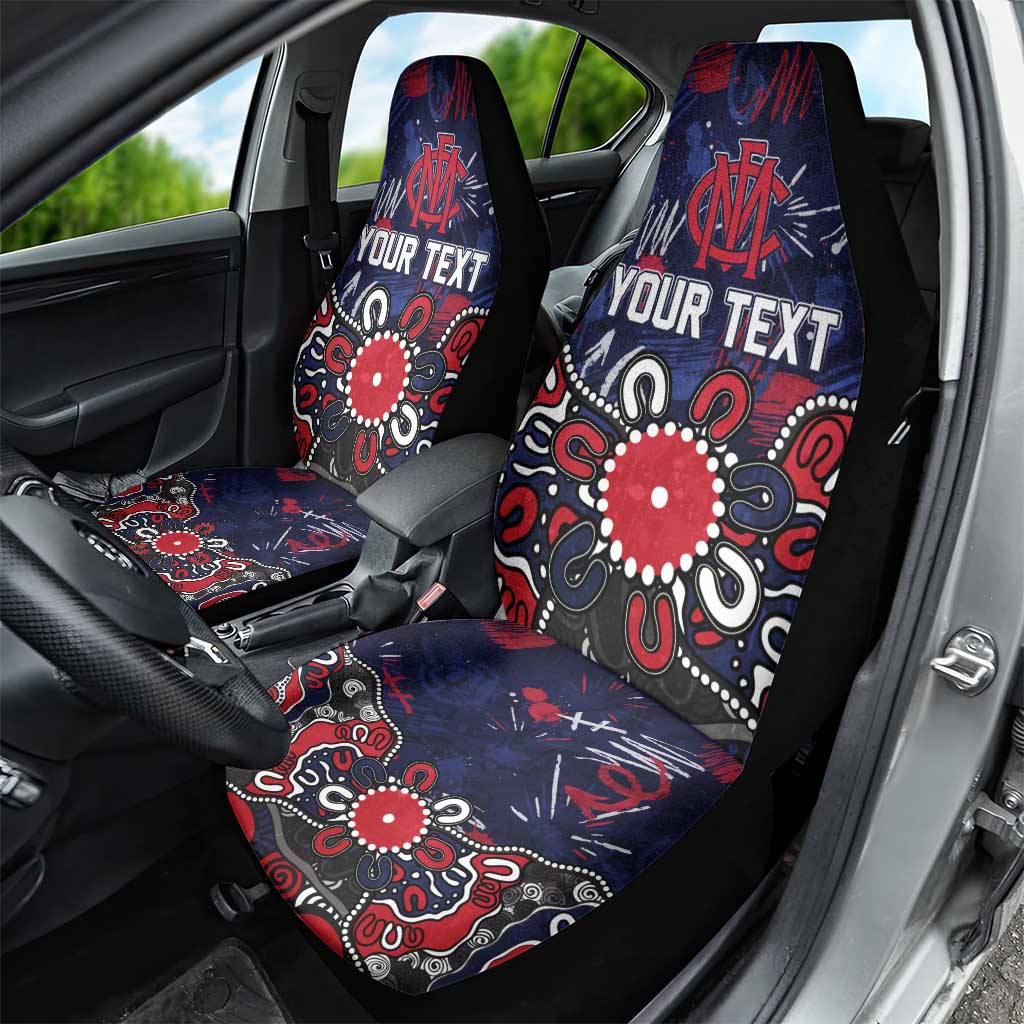 Personalized Melbourne Demons Car Seat Cover Aboriginal Dot Painting Graffiti Style