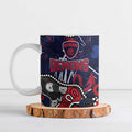 Personalized Melbourne Demons Ceramic Mug Aboriginal Dot Painting Graffiti Style