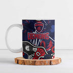 Personalized Melbourne Demons Ceramic Mug Aboriginal Dot Painting Graffiti Style