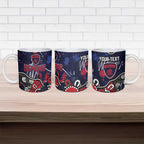 Personalized Melbourne Demons Ceramic Mug Aboriginal Dot Painting Graffiti Style