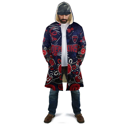 Personalized Melbourne Demons Cloak Aboriginal Dot Painting Graffiti Style