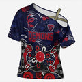 Personalized Melbourne Demons Cross Shoulder Shirt Aboriginal Dot Painting Graffiti Style