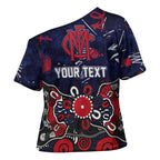 Personalized Melbourne Demons Cross Shoulder Shirt Aboriginal Dot Painting Graffiti Style