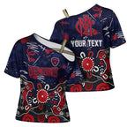 Personalized Melbourne Demons Cross Shoulder Shirt Aboriginal Dot Painting Graffiti Style