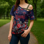 Personalized Melbourne Demons Cross Shoulder Shirt Aboriginal Dot Painting Graffiti Style