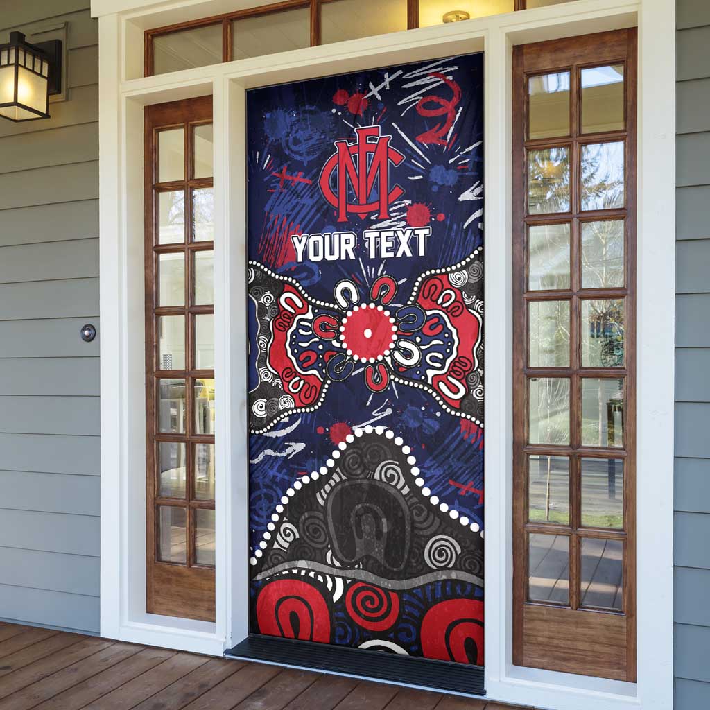 Personalized Melbourne Demons Door Cover Aboriginal Dot Painting Graffiti Style