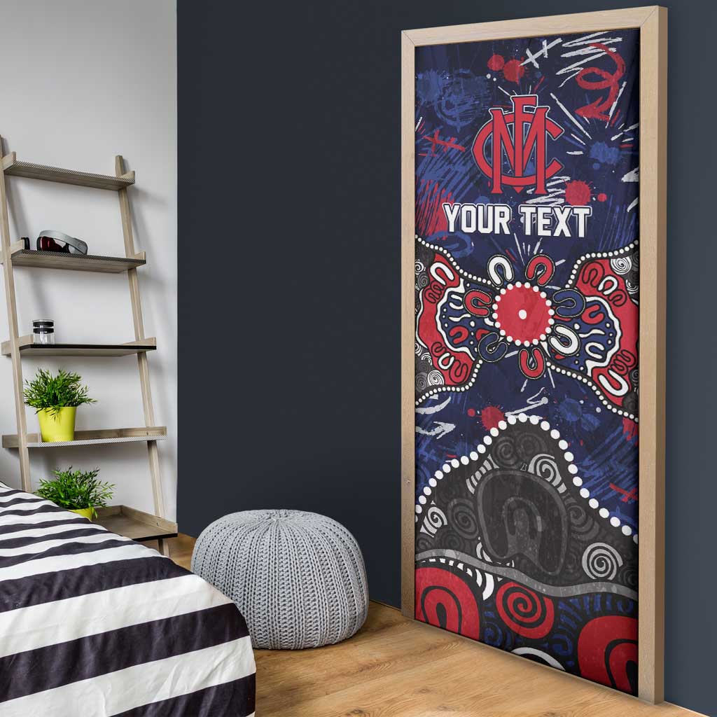 Personalized Melbourne Demons Door Cover Aboriginal Dot Painting Graffiti Style