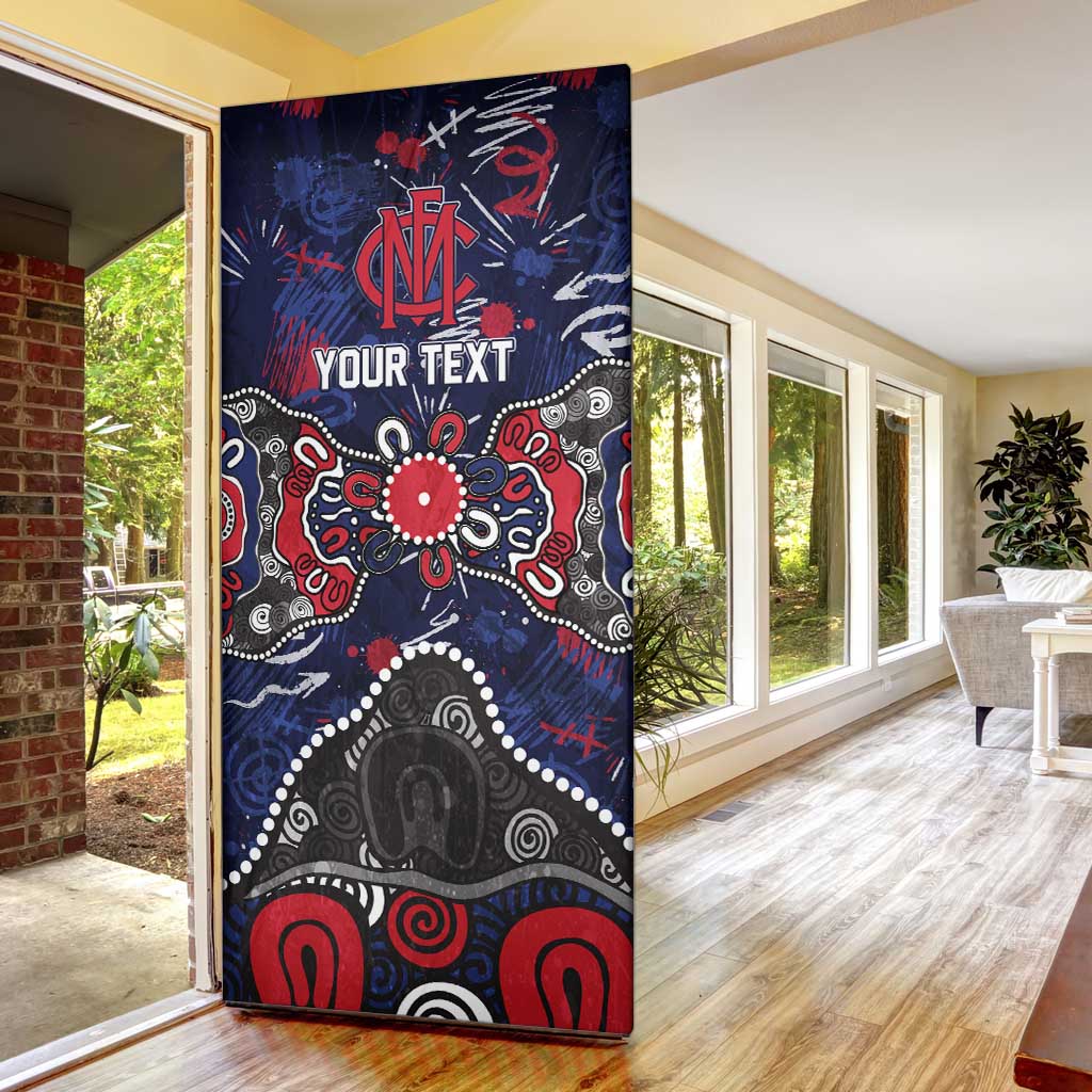 Personalized Melbourne Demons Door Cover Aboriginal Dot Painting Graffiti Style