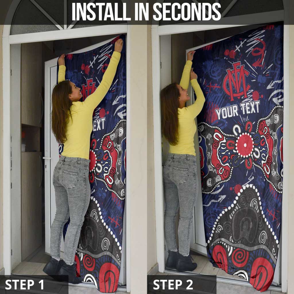Personalized Melbourne Demons Door Cover Aboriginal Dot Painting Graffiti Style