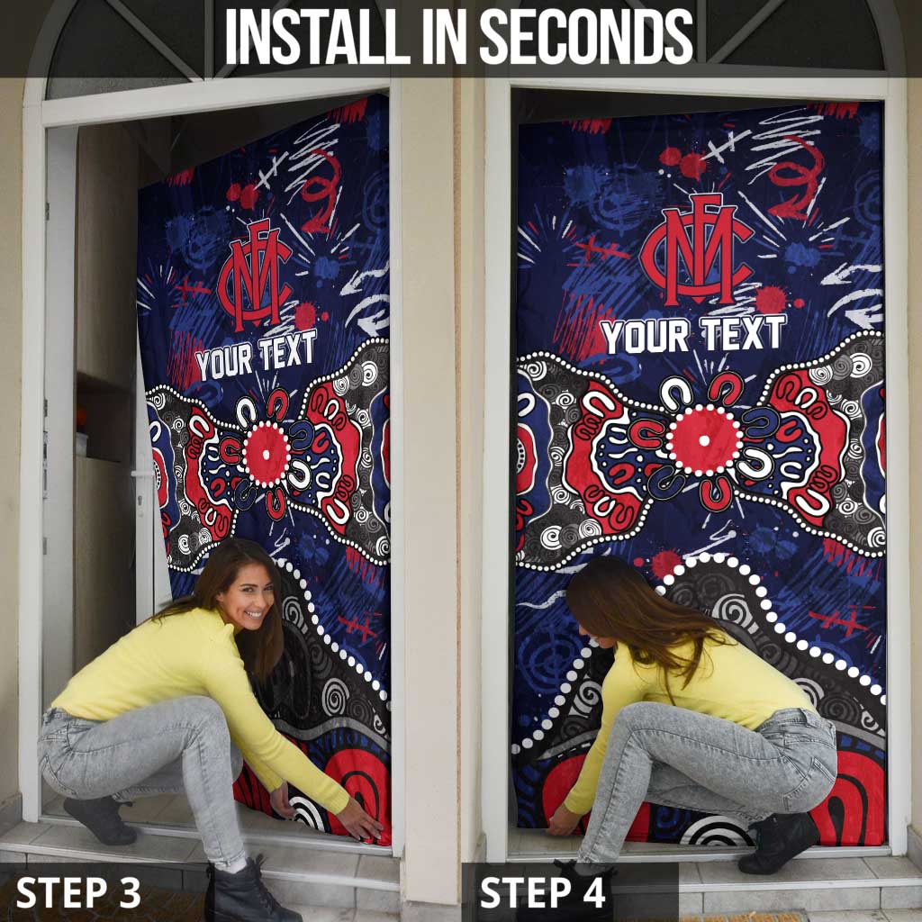 Personalized Melbourne Demons Door Cover Aboriginal Dot Painting Graffiti Style