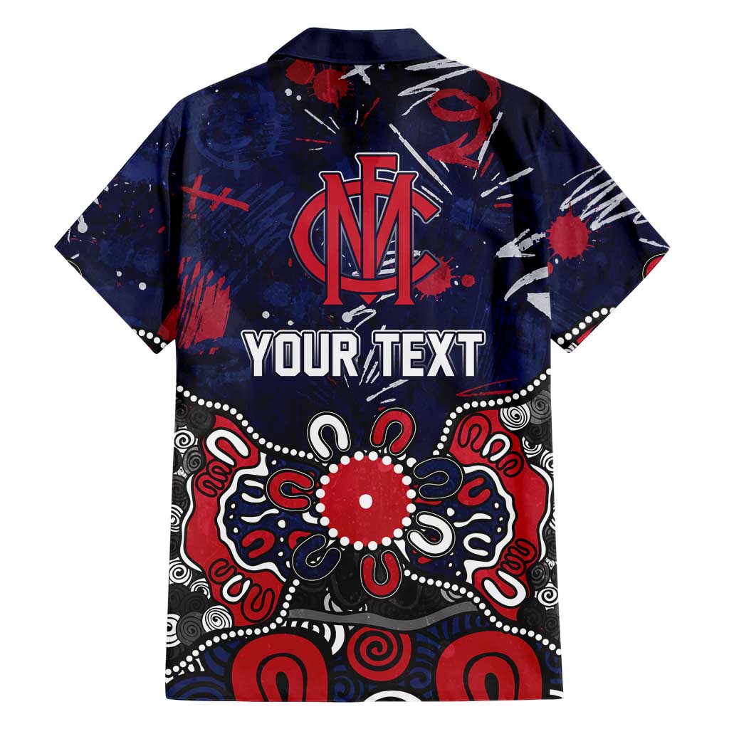 Personalized Melbourne Demons Family Matching Mermaid Dress and Hawaiian Shirt Aboriginal Dot Painting Graffiti Style