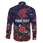 Personalized Melbourne Demons Family Matching Mermaid Dress and Hawaiian Shirt Aboriginal Dot Painting Graffiti Style