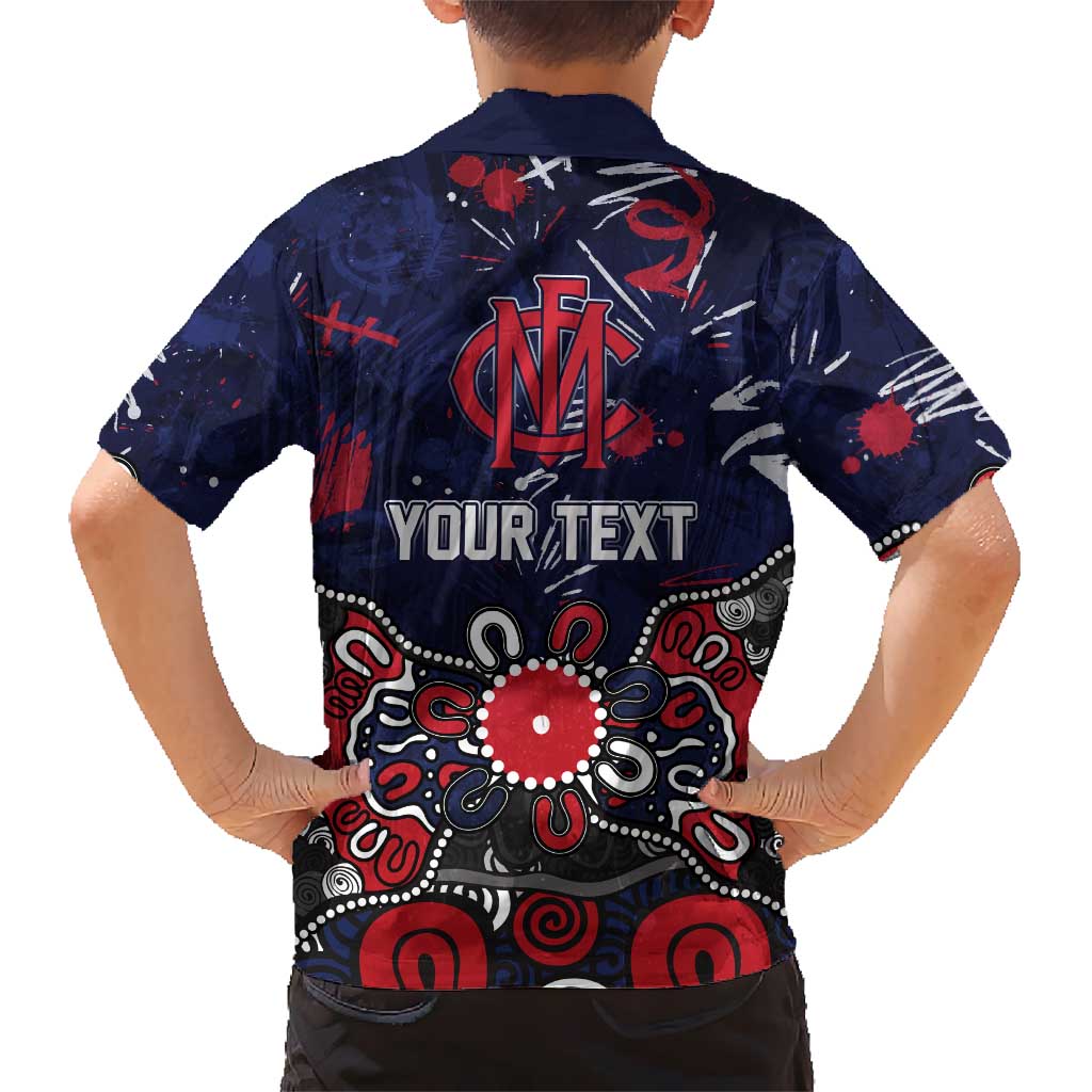 Personalized Melbourne Demons Family Matching Tank Maxi Dress and Hawaiian Shirt Aboriginal Dot Painting Graffiti Style
