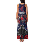 Personalized Melbourne Demons Family Matching Tank Maxi Dress and Hawaiian Shirt Aboriginal Dot Painting Graffiti Style