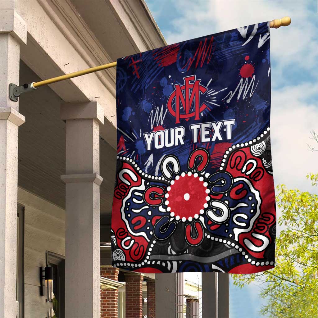 Personalized Melbourne Demons Garden Flag Aboriginal Dot Painting Graffiti Style