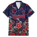 Personalized Melbourne Demons Hawaiian Shirt Aboriginal Dot Painting Graffiti Style