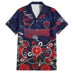 Personalized Melbourne Demons Hawaiian Shirt Aboriginal Dot Painting Graffiti Style