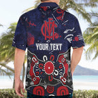 Personalized Melbourne Demons Hawaiian Shirt Aboriginal Dot Painting Graffiti Style