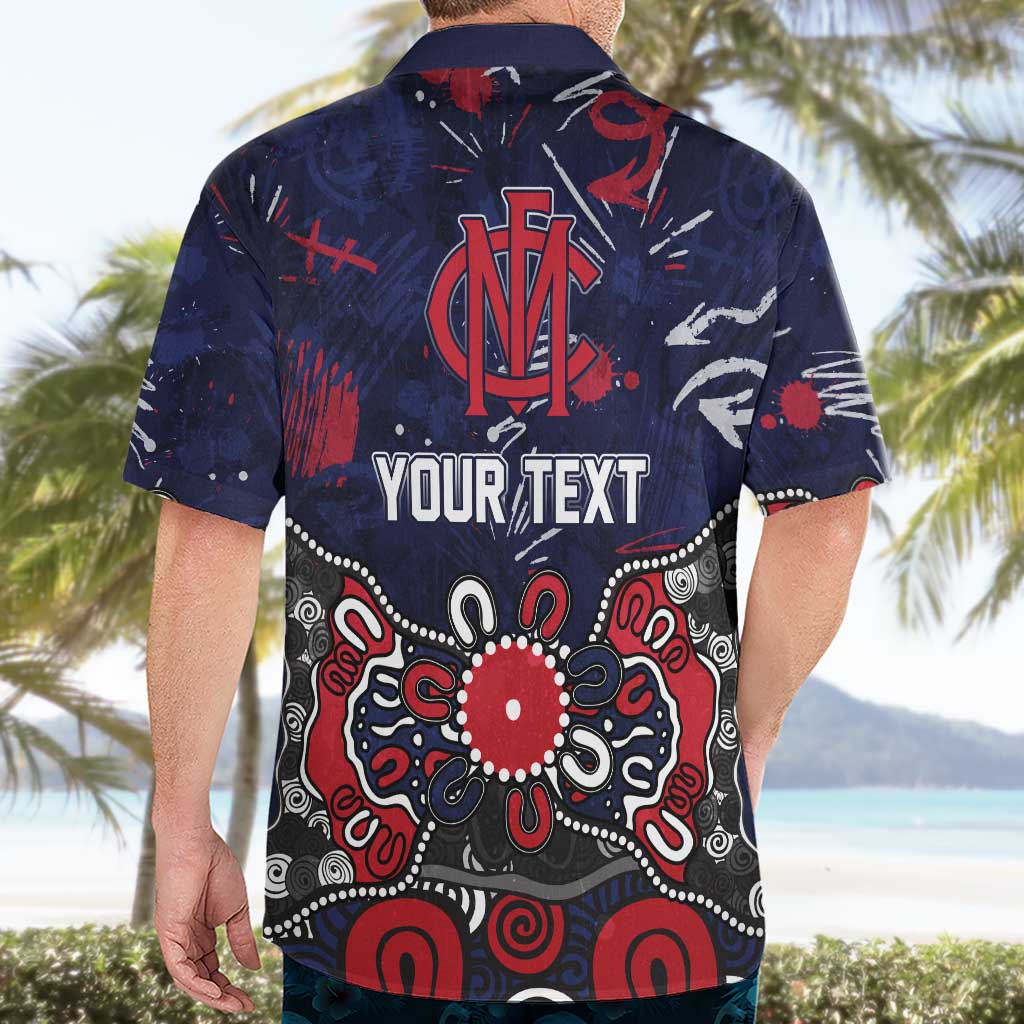 Personalized Melbourne Demons Hawaiian Shirt Aboriginal Dot Painting Graffiti Style